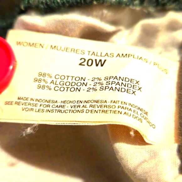 Bandolinoblu Crop length Pants Olive color 5 Pockets Women size 20W - Picture 9 of 15